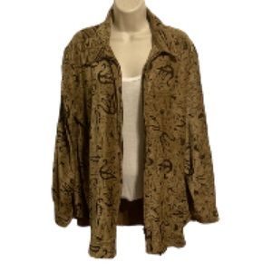 CHICOS DESIGN Shacket Jacket Egyptian Hieroglyphics Zip Womens 12 Chicos 2